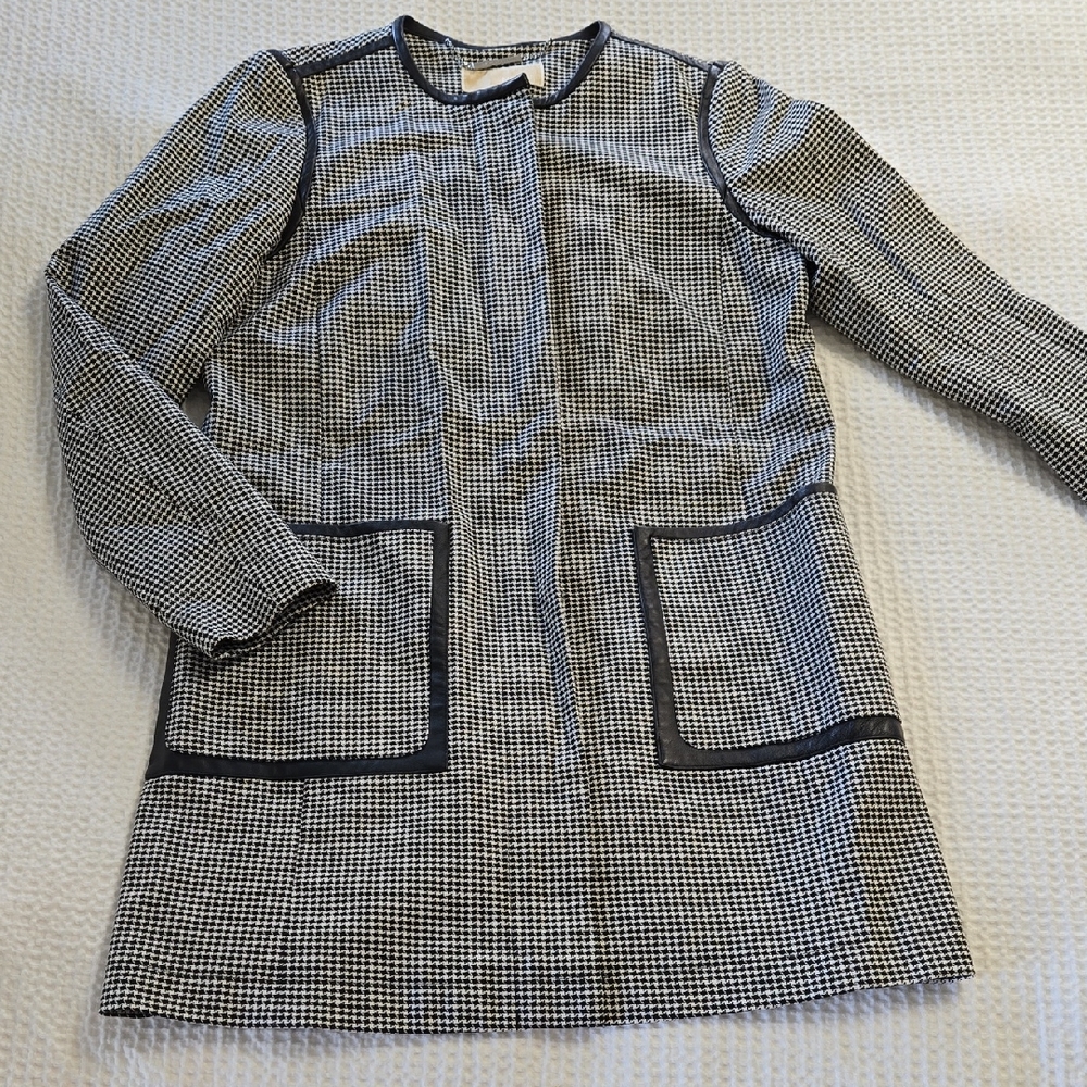 Michael Kors Black and White Houndstooth Blazer